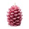 Frosted Pine Cone Pink Candle - Sculpted Paraffin Wax, 75 Hour Burn Time, 3.9" H x 2.4" D, Perfect for Everyday Decor
